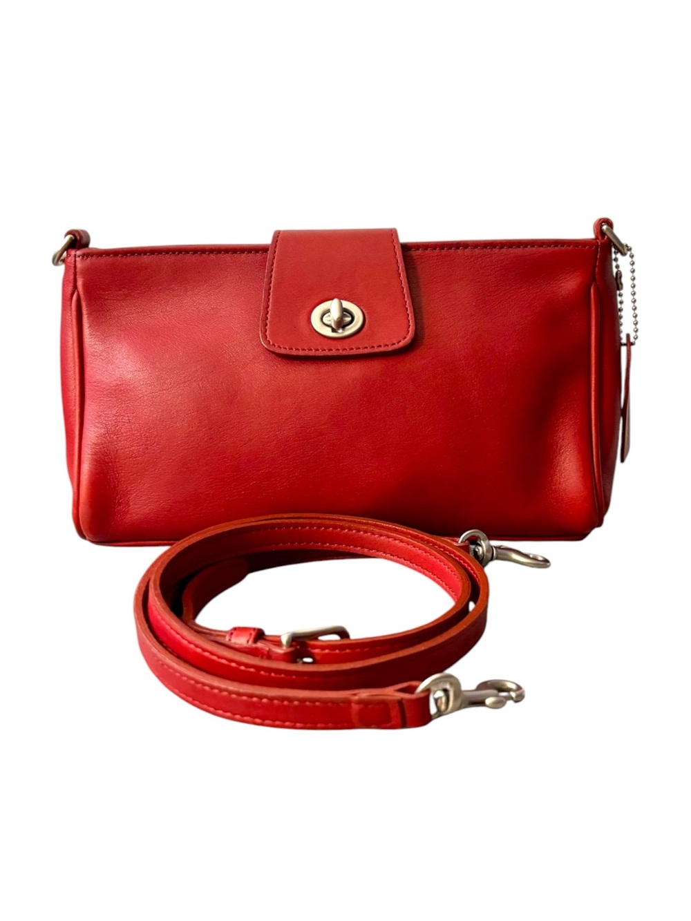 Vintage Coach Red Leather Legacy Demi Flap Crossbody Bag 9154 - Made in USA